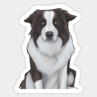 Cute Border Collie Drawing Sticker